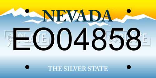 EO04858 Nevada License Plate