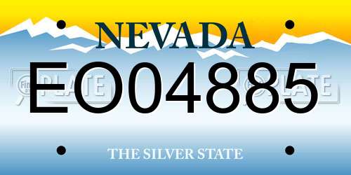 EO04885 Nevada License Plate