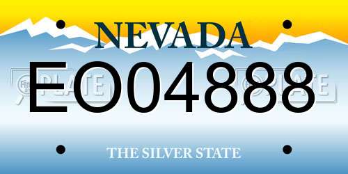 EO04888 Nevada License Plate
