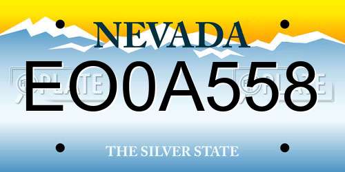 EO0A558 Nevada License Plate