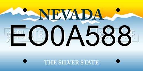 EO0A588 Nevada License Plate