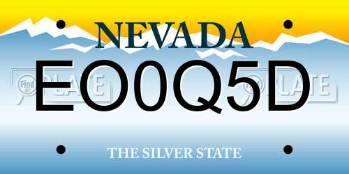 EO0Q5D Nevada License Plate