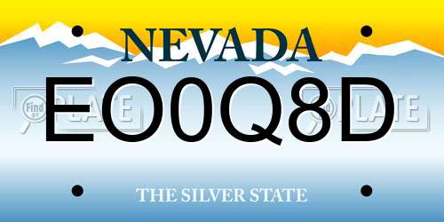 EO0Q8D Nevada License Plate