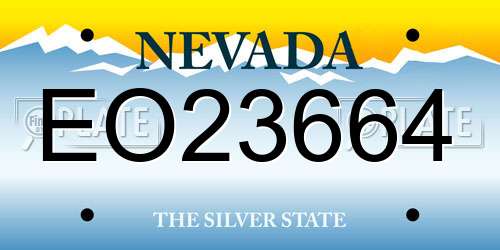 EO23664 Nevada License Plate
