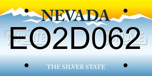 EO2D062 Nevada License Plate
