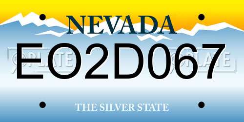 EO2D067 Nevada License Plate