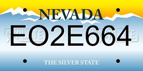 EO2E664 Nevada License Plate