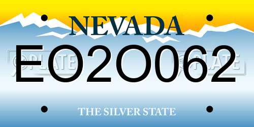 EO2O062 Nevada License Plate