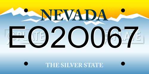 EO2O067 Nevada License Plate