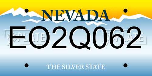 EO2Q062 Nevada License Plate