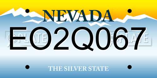EO2Q067 Nevada License Plate