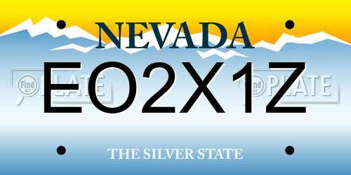 EO2X1Z Nevada License Plate