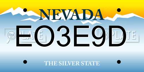 EO3E9D Nevada License Plate