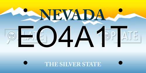 EO4A1T Nevada License Plate