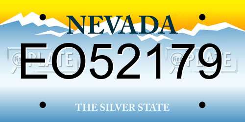 EO52179 Nevada License Plate