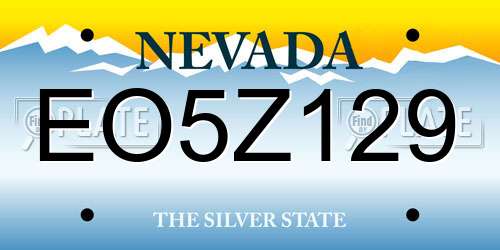 EO5Z129 Nevada License Plate