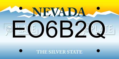 EO6B2Q Nevada License Plate