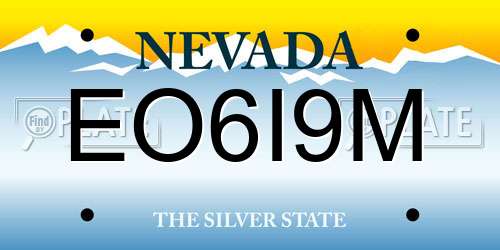 EO6I9M Nevada License Plate
