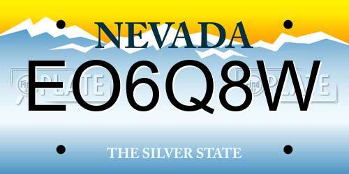 EO6Q8W Nevada License Plate