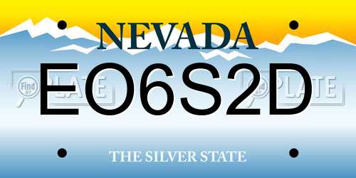 EO6S2D Nevada License Plate