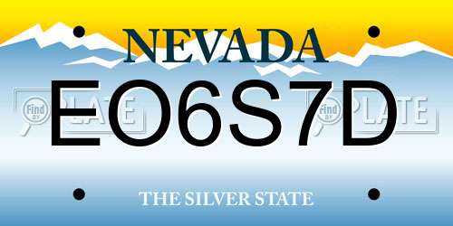 EO6S7D Nevada License Plate