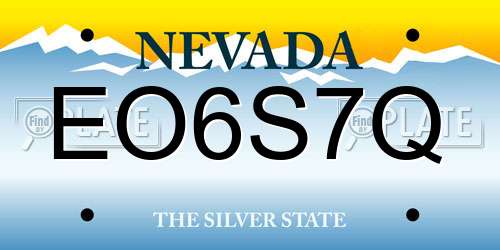 EO6S7Q Nevada License Plate