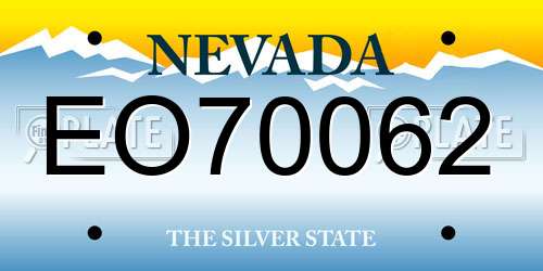 EO70062 Nevada License Plate