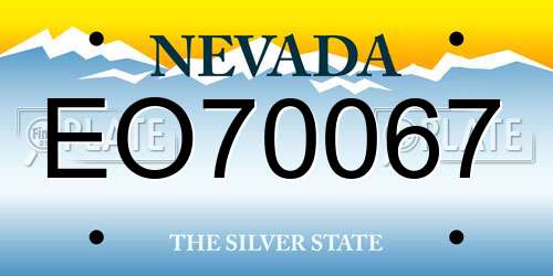 EO70067 Nevada License Plate