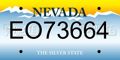 EO73664 Nevada License Plate