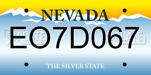 EO7D067 Nevada License Plate