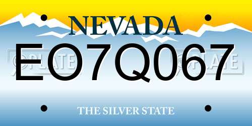 EO7Q067 Nevada License Plate