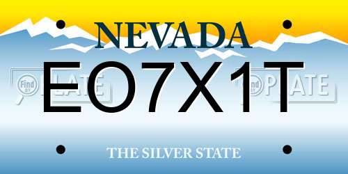 EO7X1T Nevada License Plate