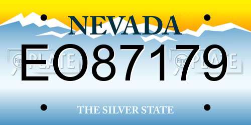 EO87179 Nevada License Plate