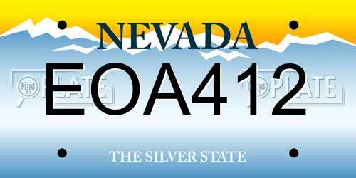 EOA412 Nevada License Plate