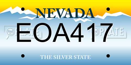 EOA417 Nevada License Plate