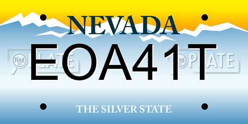 EOA41T Nevada License Plate