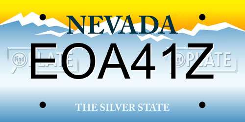 EOA41Z Nevada License Plate