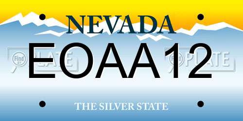 EOAA12 Nevada License Plate