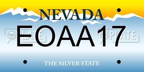 EOAA17 Nevada License Plate