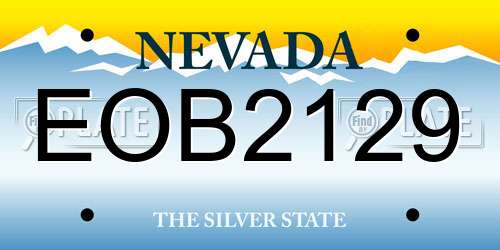 EOB2129 Nevada License Plate