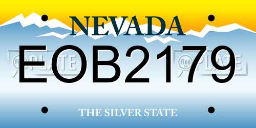 EOB2179 Nevada License Plate