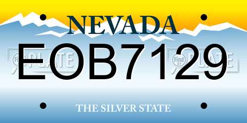 EOB7129 Nevada License Plate