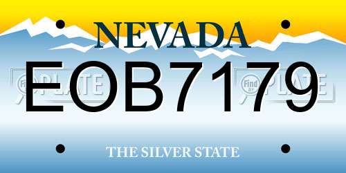 EOB7179 Nevada License Plate