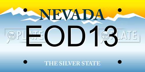 EOD13 Nevada License Plate