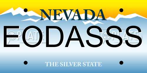 EODASSS Nevada License Plate