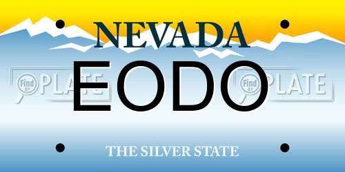 EODO Nevada License Plate