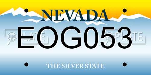 EOG053 Nevada License Plate