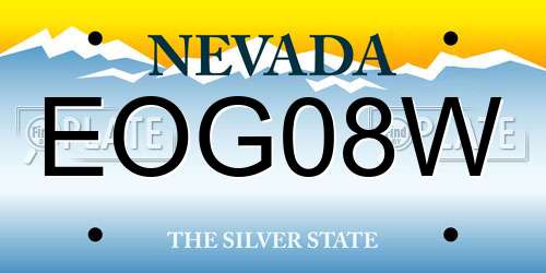 EOG08W Nevada License Plate
