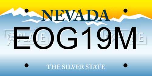EOG19M Nevada License Plate