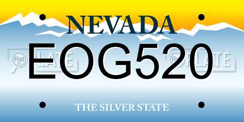 EOG520 Nevada License Plate